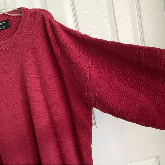Vintage Christian Dior Monsieur Red Knit Crewneck Sweater Size XL - Picture 5 of 11